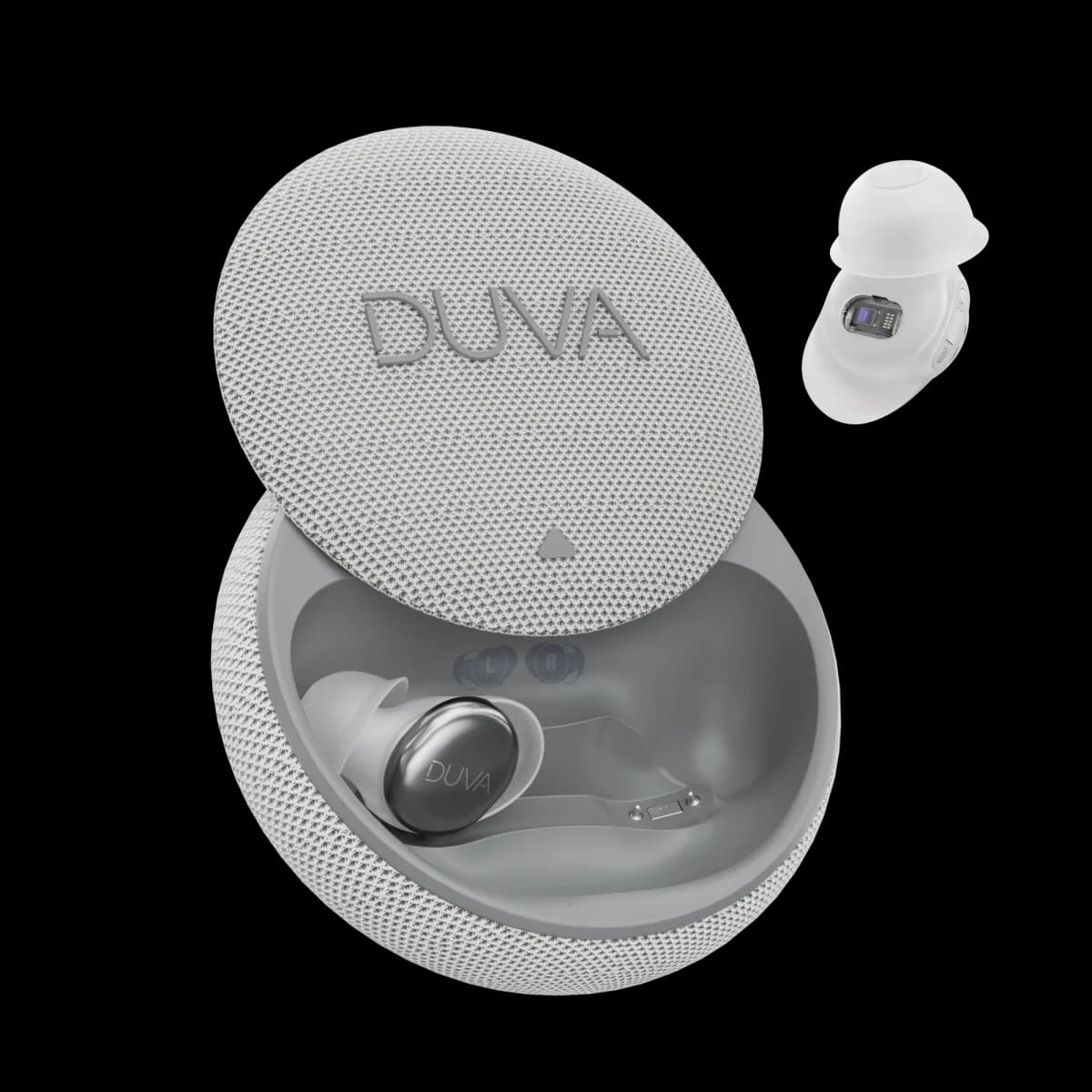 DUVA ONE sleep earbuds and smart case connected to sleep and bedroom insights